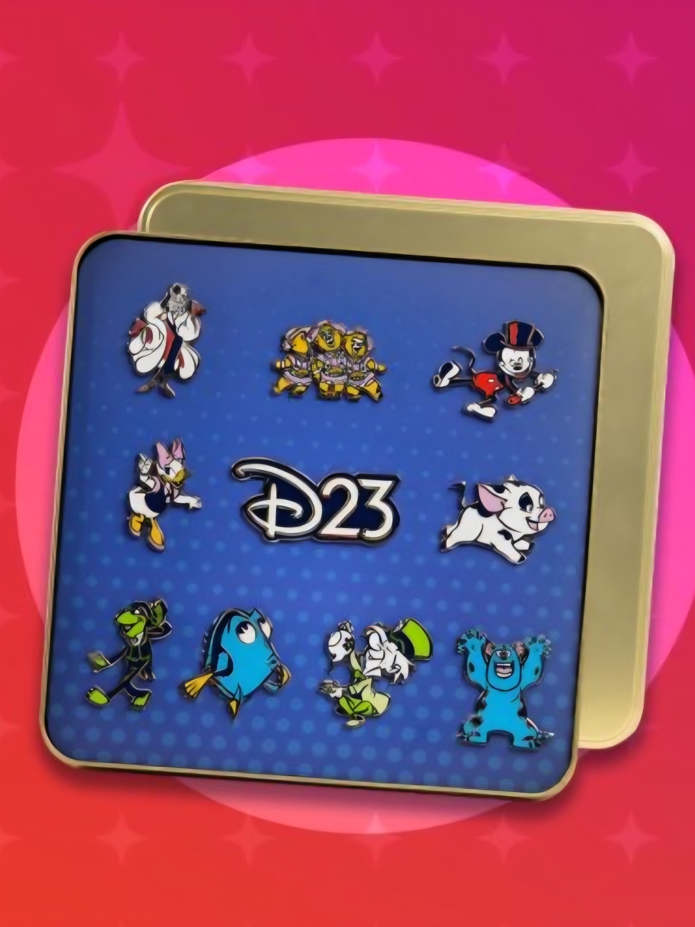 D23 Disney Character Pin Set - Collectible Enamel Pins